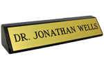 2" x 8" Brass Name Plate Mounted on Rosewood Block