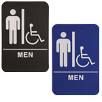 Men ADA Compliant Sign with Wheelchair, 6" x 9"