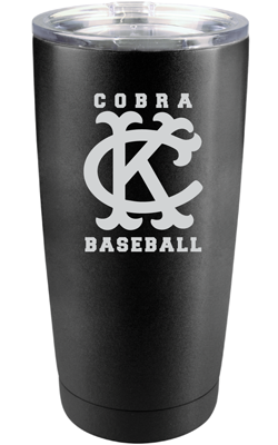 20 oz Matte Black KC Cobra Baseball Tumbler
