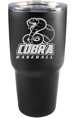 30 oz Matte Black Cobra Baseball Tumbler