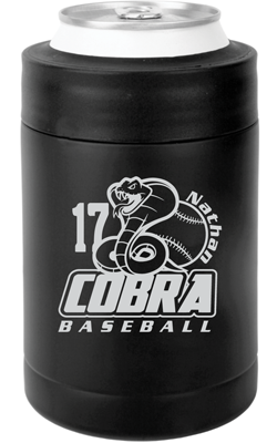 Matte Black Cobra Baseball Koozie with Custom Name and Number Koozie