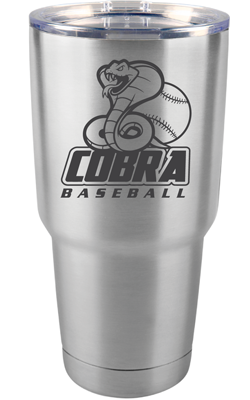 30 oz Stainless Steel Cobra Baseball Tumbler