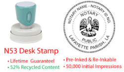 Louisiana Round Notary Desk Stamp