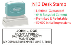 MD-NOTARY-N13 - Maryland Notary Desk Stamp