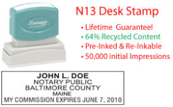 ME-NOTARY-N13 - Maine Notary Desk Stamp
