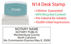 North Carolina Notary Desk Stamp