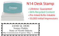 North Dakota Notary Desk Stamp