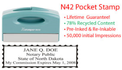 North Dakota Notary Pocket Stamp