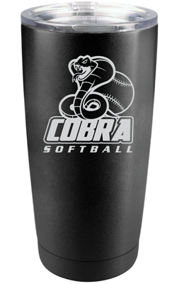 20 oz Matte Black Cobra Softball Tumbler