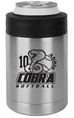 Stainless Steel Cobra Softball Koozie with Custom Name and Number