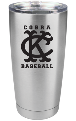 20 oz Stainless Steel KC Cobra Baseball Tumbler