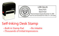 UT-NOTARY-SELF-INKER - Utah Notary Self Inking Stamp (Purple Ink)