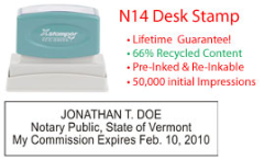 Vermont Notary Desk Stamp