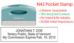 Vermont Notary Pocket Stamp