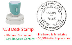 Washington Round Notary Desk Stamp