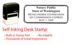WA-NOTARY-SELF-INKER - Washington Notary Self Inking Stamp