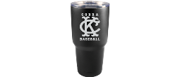 BLK30-KC-STOCK - 30 oz Matte Black KC Cobra Baseball Tumbler